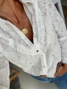 Chemise Blanche Dentelle ajourée